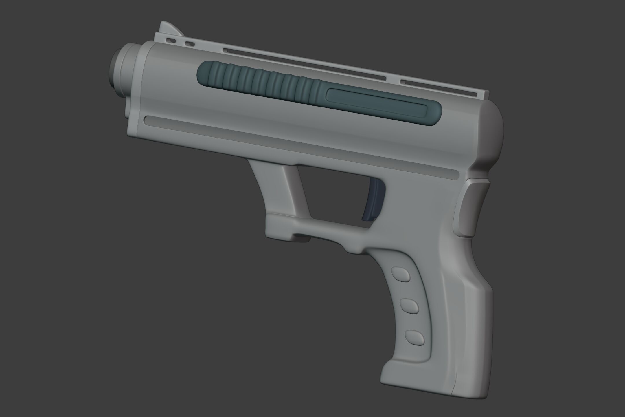 Sci-Fi Pistol - Gun - weapon - Toy Low-poly 3D model_5