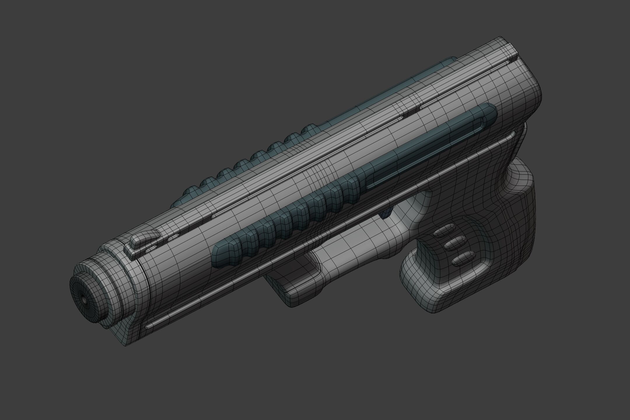 Sci-Fi Pistol - Gun - weapon - Toy Low-poly 3D model_14