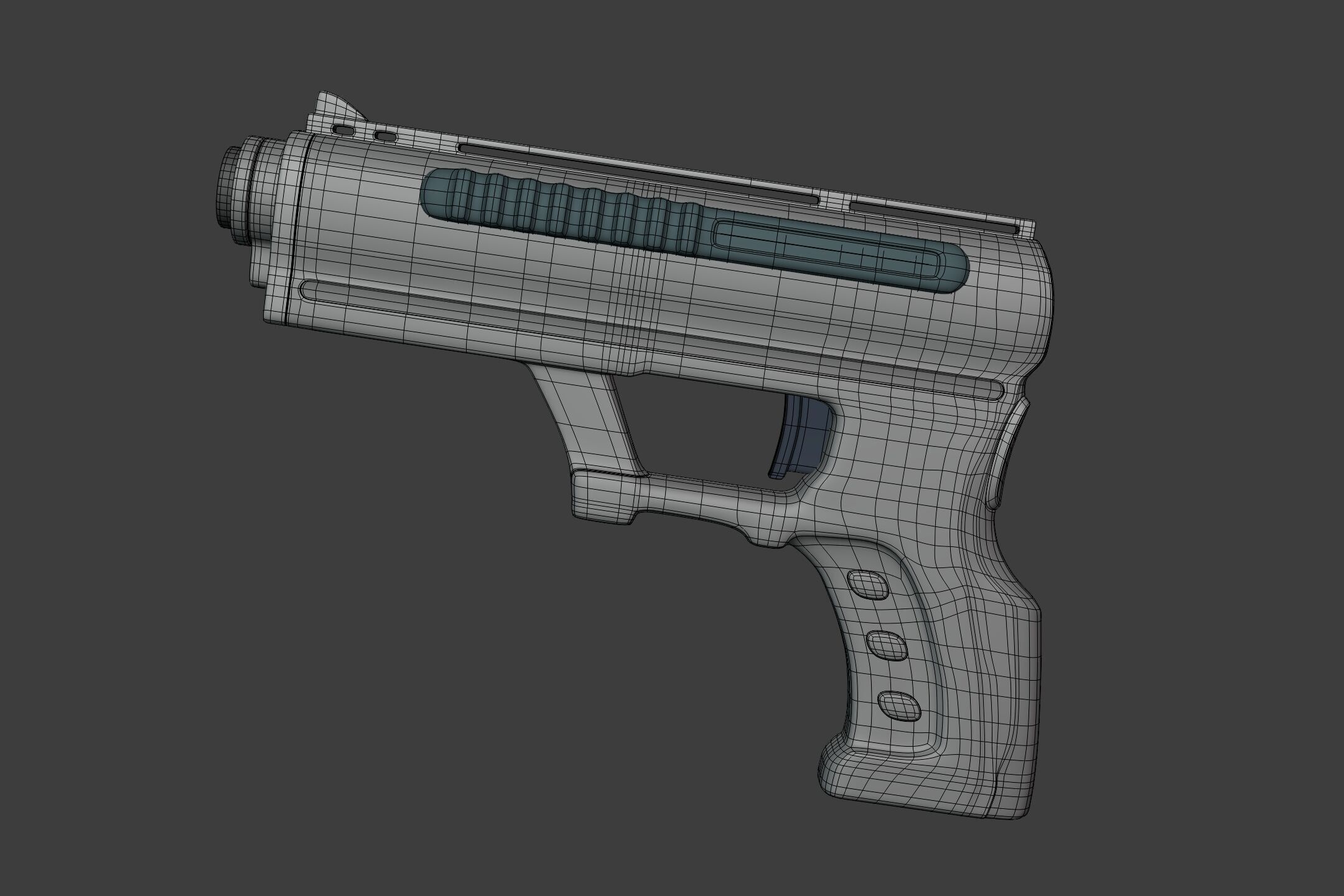 Sci-Fi Pistol - Gun - weapon - Toy Low-poly 3D model_2