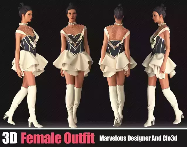 3D Women Outfit In Marvelous Designer 