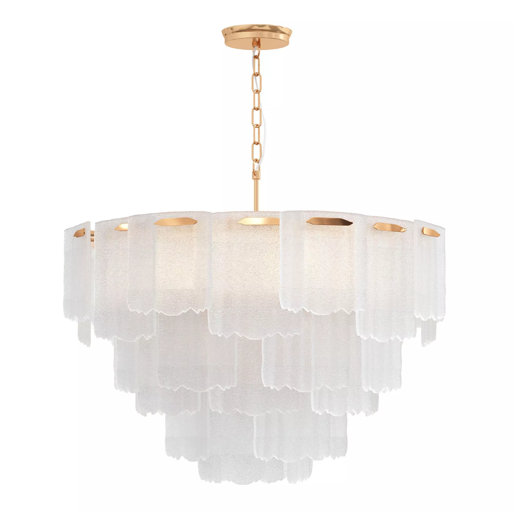 Fluted Glass Chandelier 3D model_0