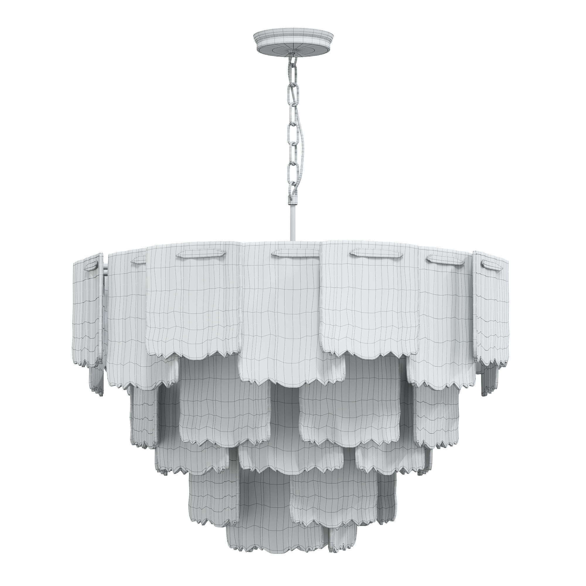 Fluted Glass Chandelier 3D model_1