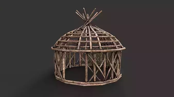 Primitive Wood Stick Jungle Shelter 7