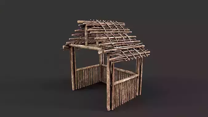 Primitive Wood Stick Jungle Shelter 8