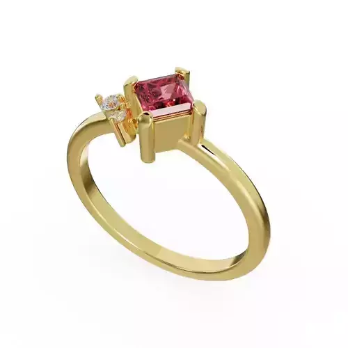 Solitarie ring pricess cut diamond