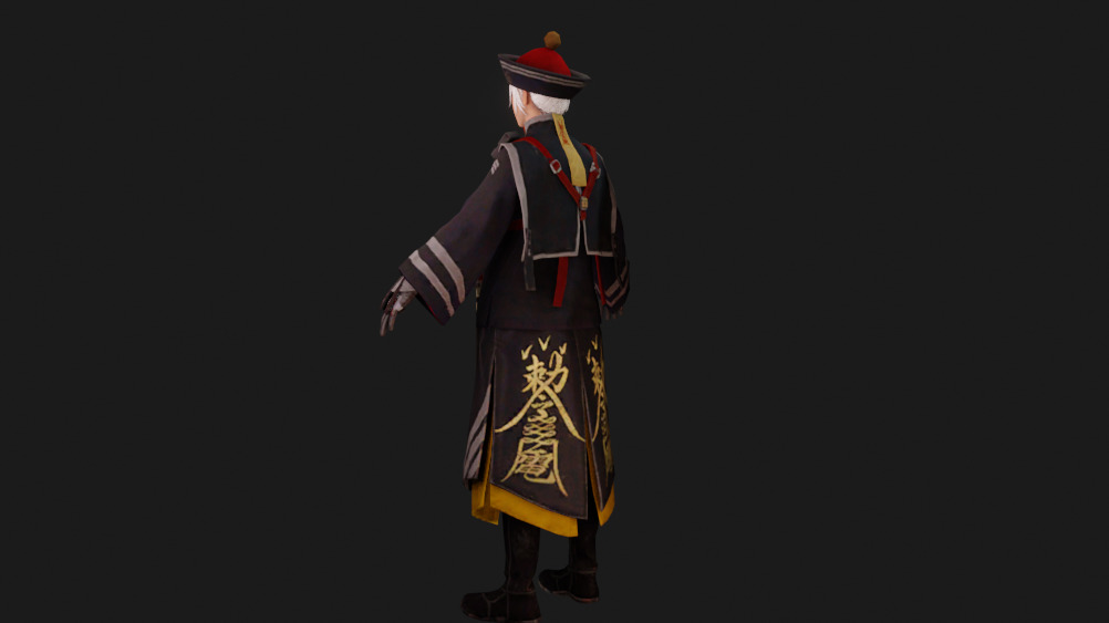 Masked Psychic Robe Female PSK PUBG Low-poly 3D model_3