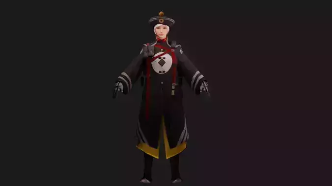 Masked Psychic Robe Female PSK PUBG Low-poly 3D model