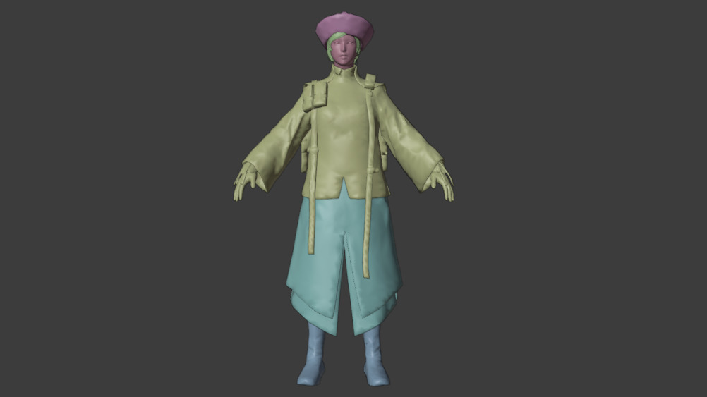 Masked Psychic Robe Female PSK PUBG Low-poly 3D model_8