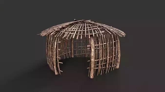 Primitive Wood Stick Jungle Shelter 15