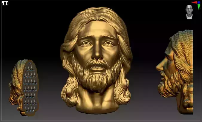 jesus face pendant  3D print model