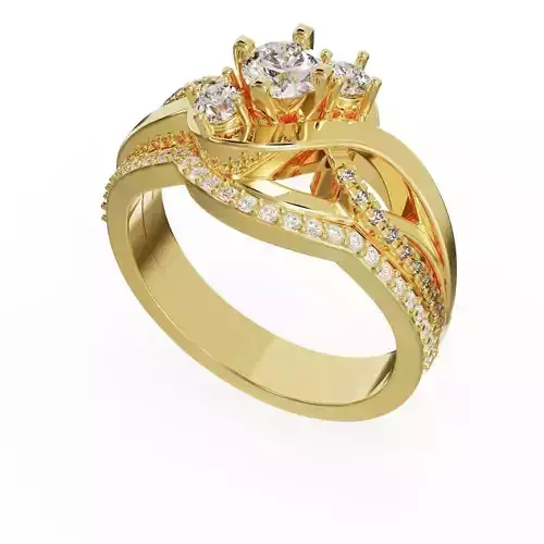 Engagement ring with match band