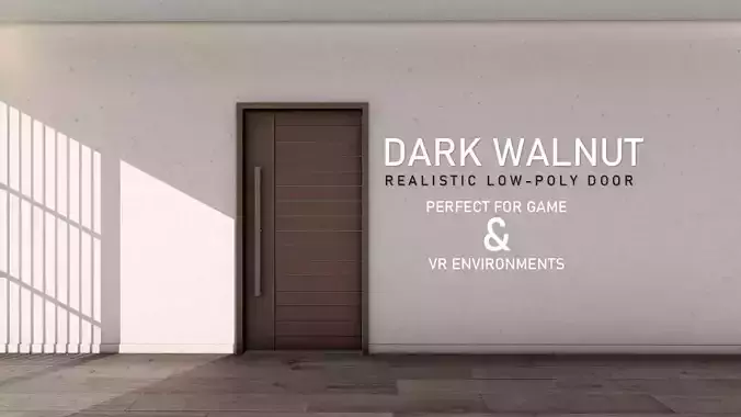 Realistic Dark Walnut Door for luxury interiors Door 6 Low-poly 3D model
