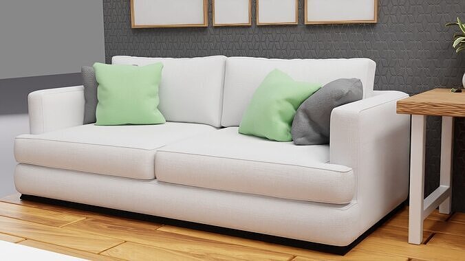 Living room isometric 3D model 3