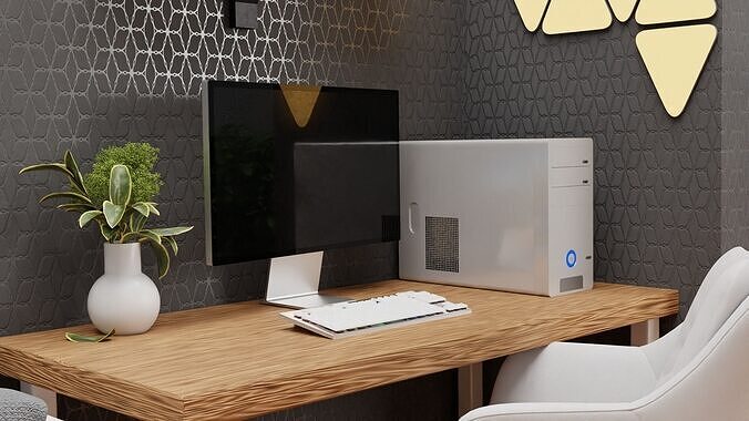 Living room isometric 3D model 2
