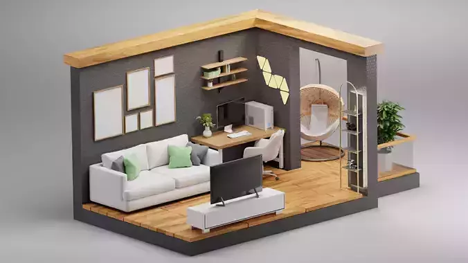 Living room isometric