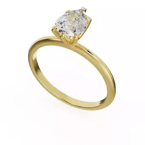 Pear shape diamond  solitarie ring 3D print model