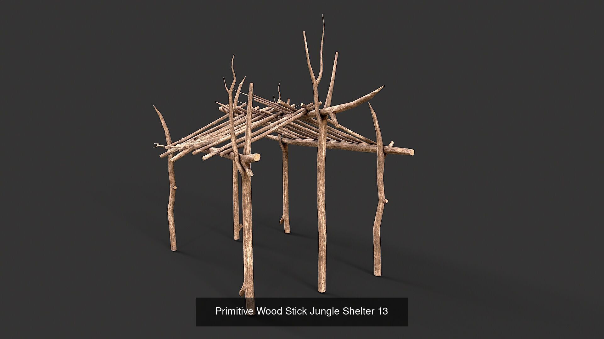 Primitive Wood Stick Jungle Shelter Collection _16