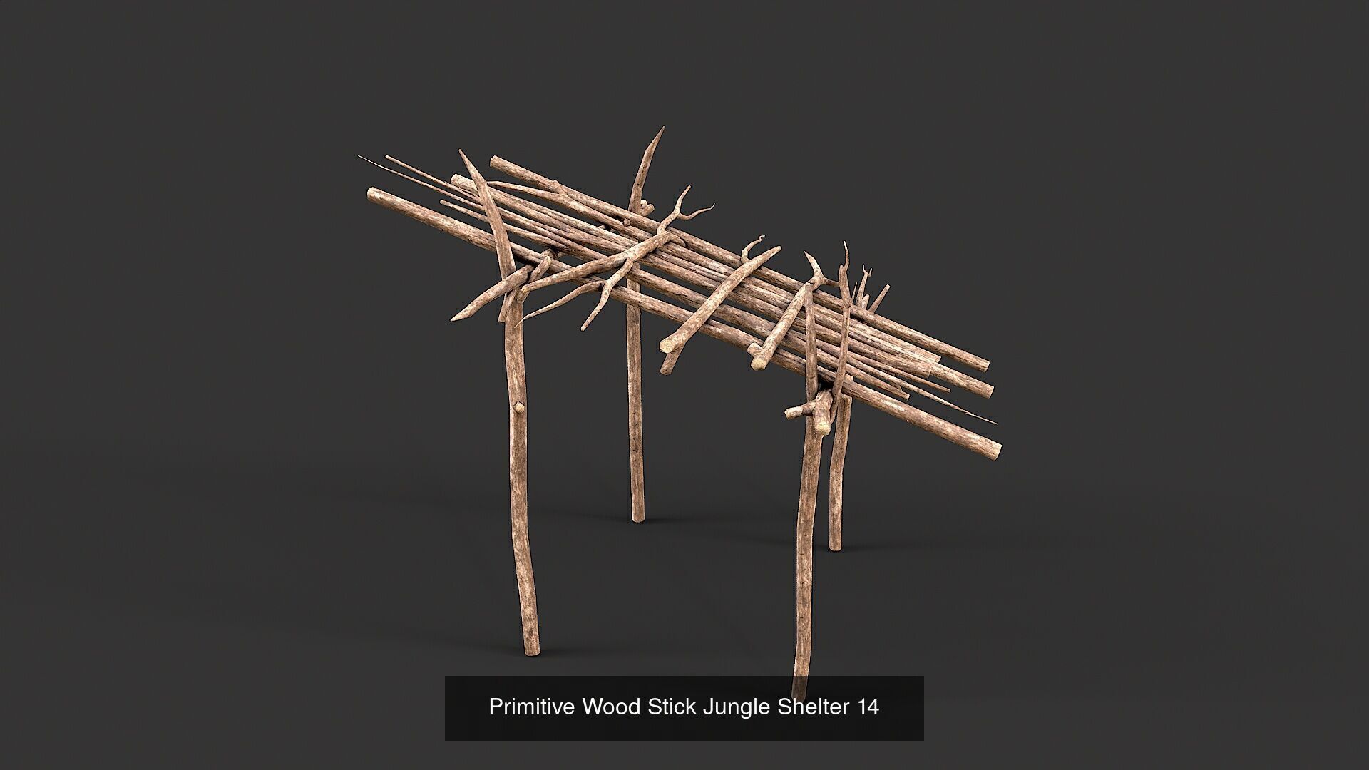 Primitive Wood Stick Jungle Shelter Collection _17