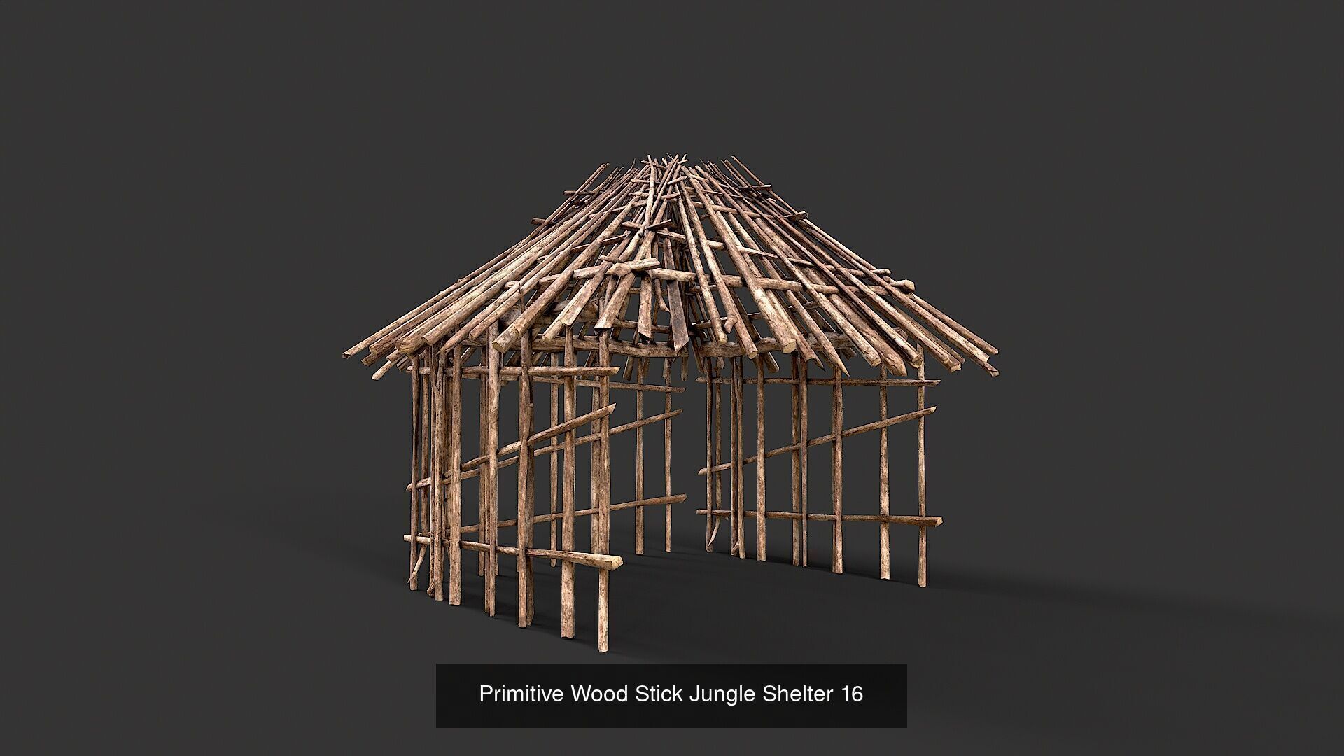 Primitive Wood Stick Jungle Shelter Collection _19