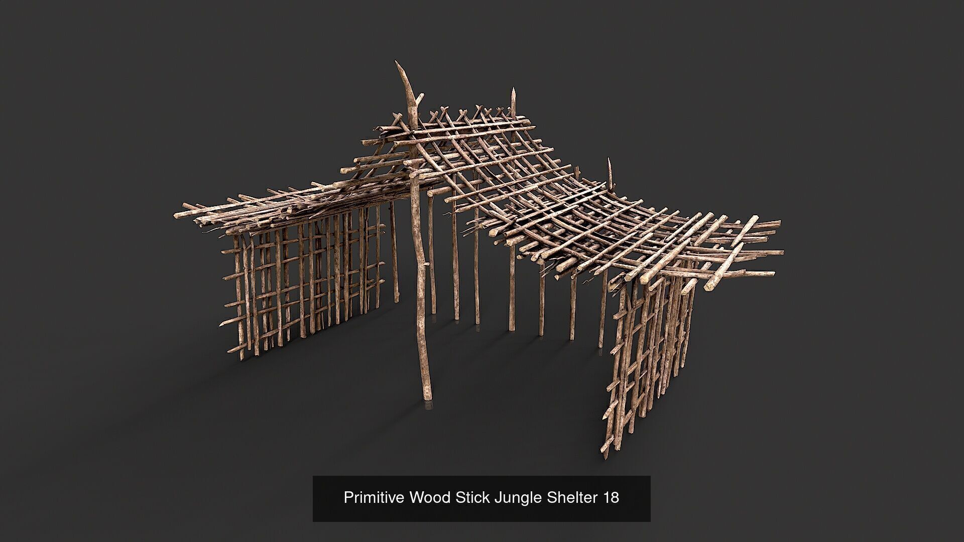 Primitive Wood Stick Jungle Shelter Collection _21