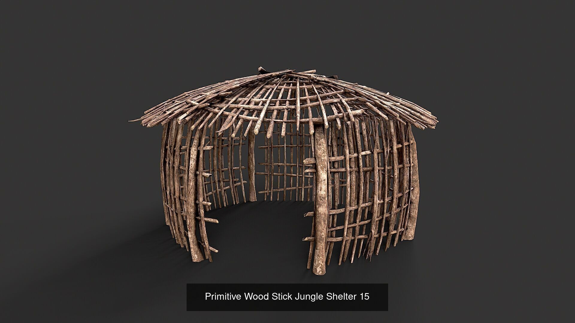 Primitive Wood Stick Jungle Shelter Collection _18
