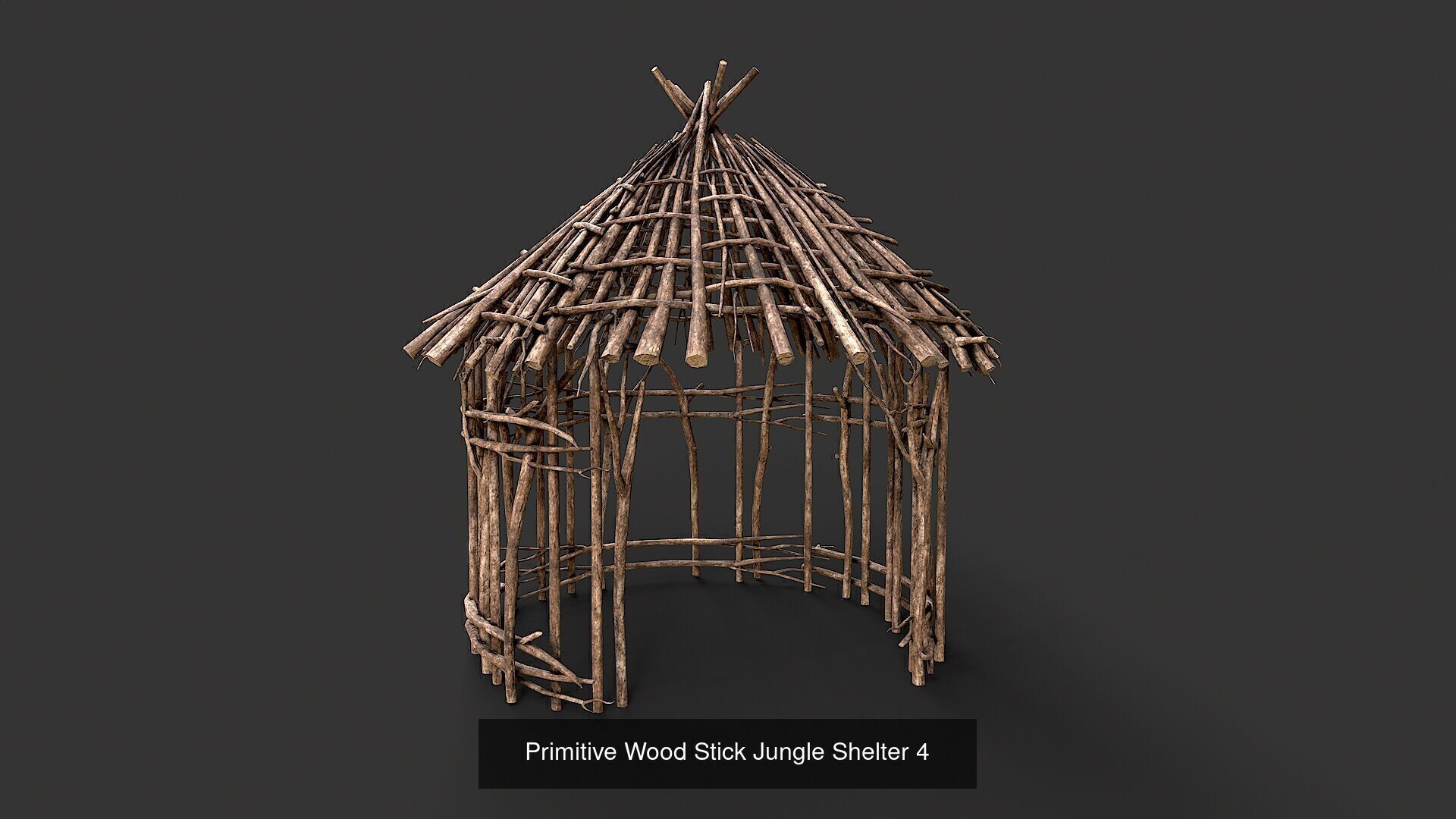 Primitive Wood Stick Jungle Shelter Collection _7