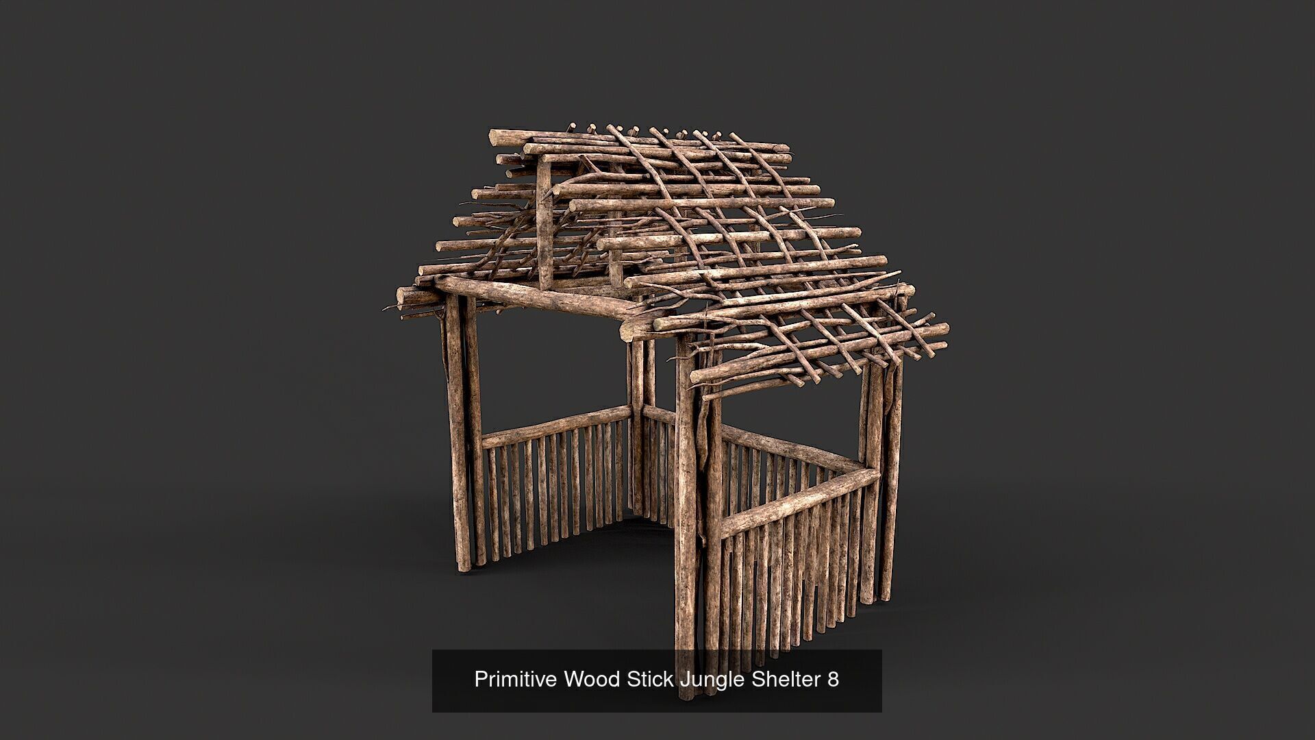 Primitive Wood Stick Jungle Shelter Collection _11