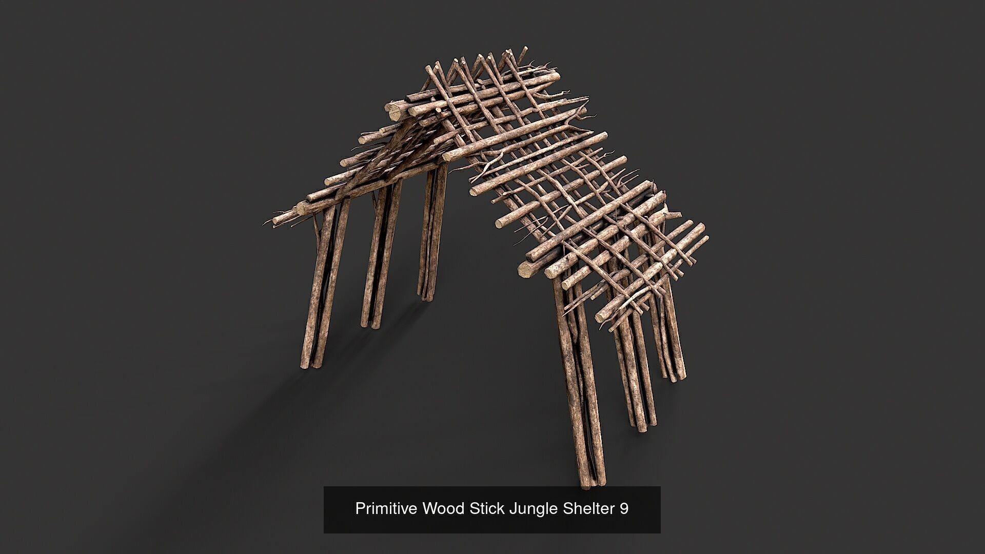 Primitive Wood Stick Jungle Shelter Collection _12