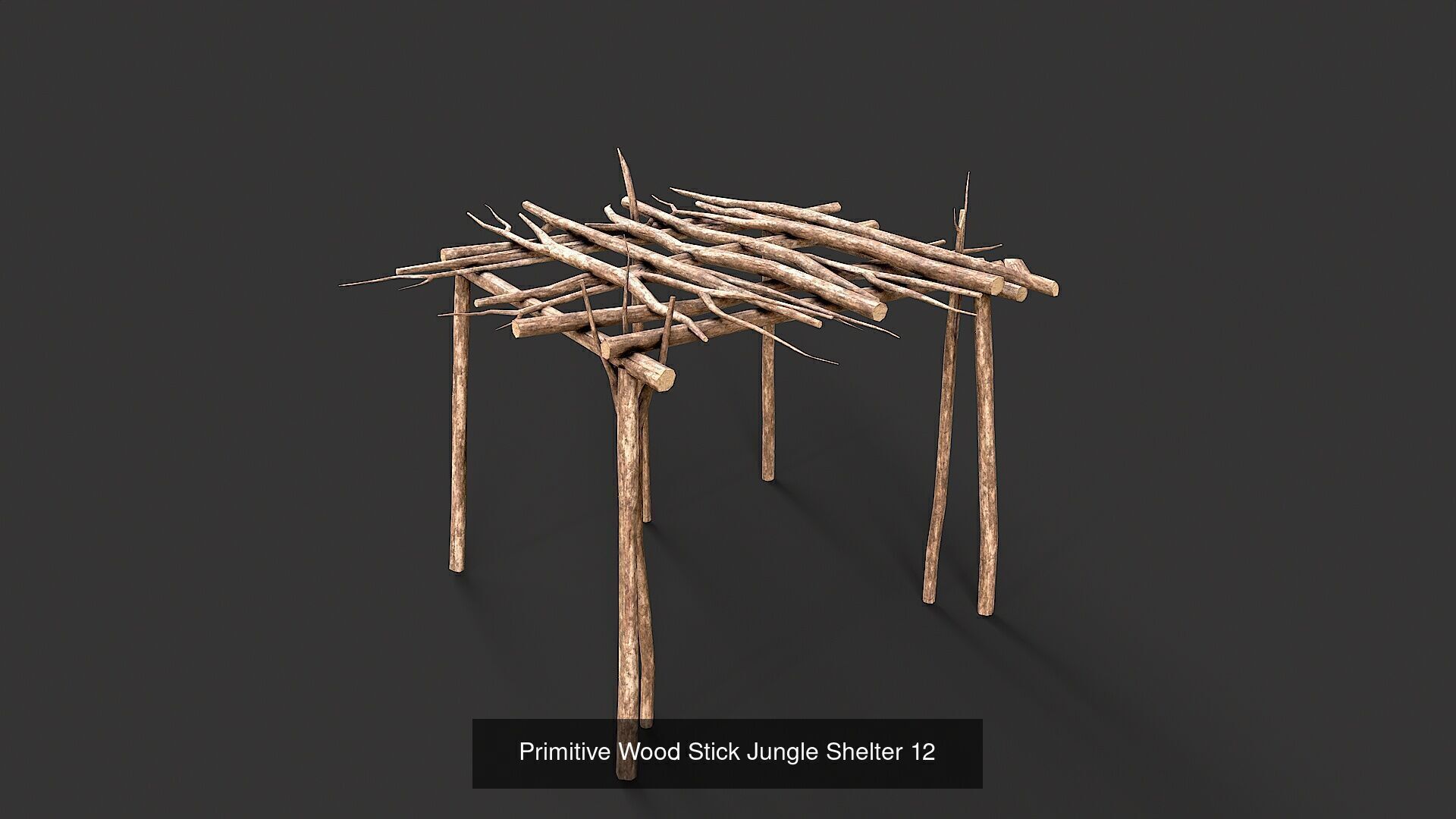 Primitive Wood Stick Jungle Shelter Collection _15