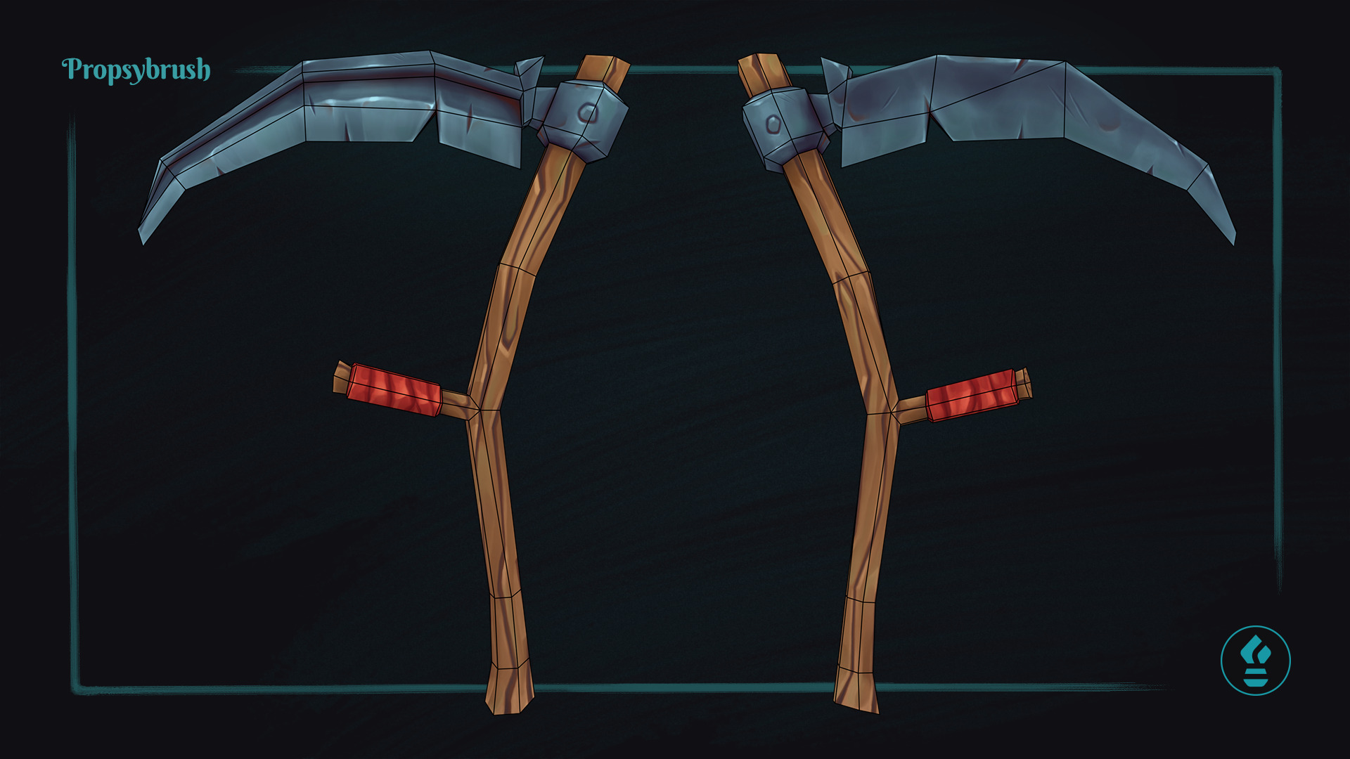 Stylized Scythe Prop - Game-Ready Hand-Painted Asset - Low-poly 3D model_4