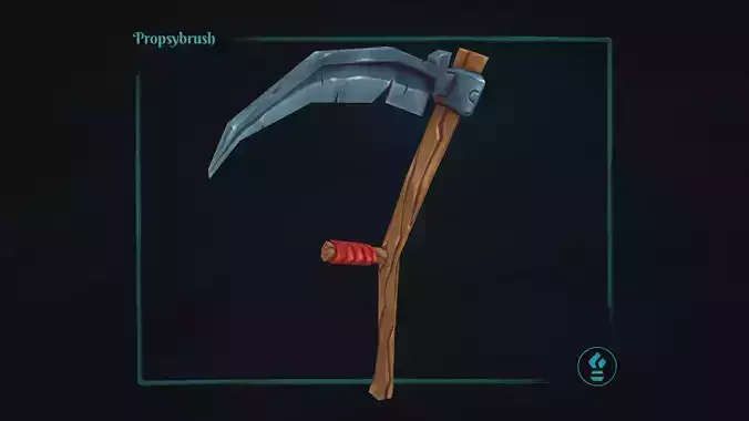 Stylized Scythe Prop - Game-Ready Hand-Painted Asset - Low-poly 3D model
