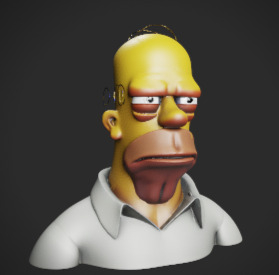 Homer Simpson Cartoon Bust Figurine 3D print model_1