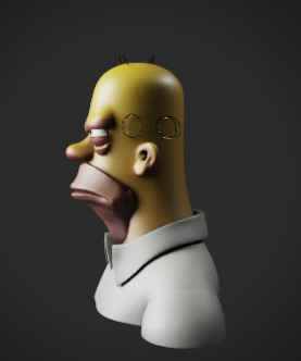 Homer Simpson Cartoon Bust Figurine 3D print model_2