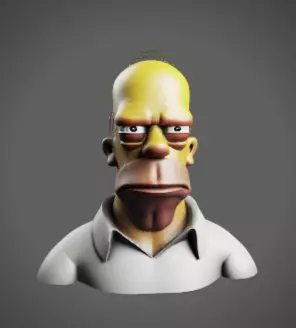 Homer Simpson Cartoon Bust Figurine 3D print model_0