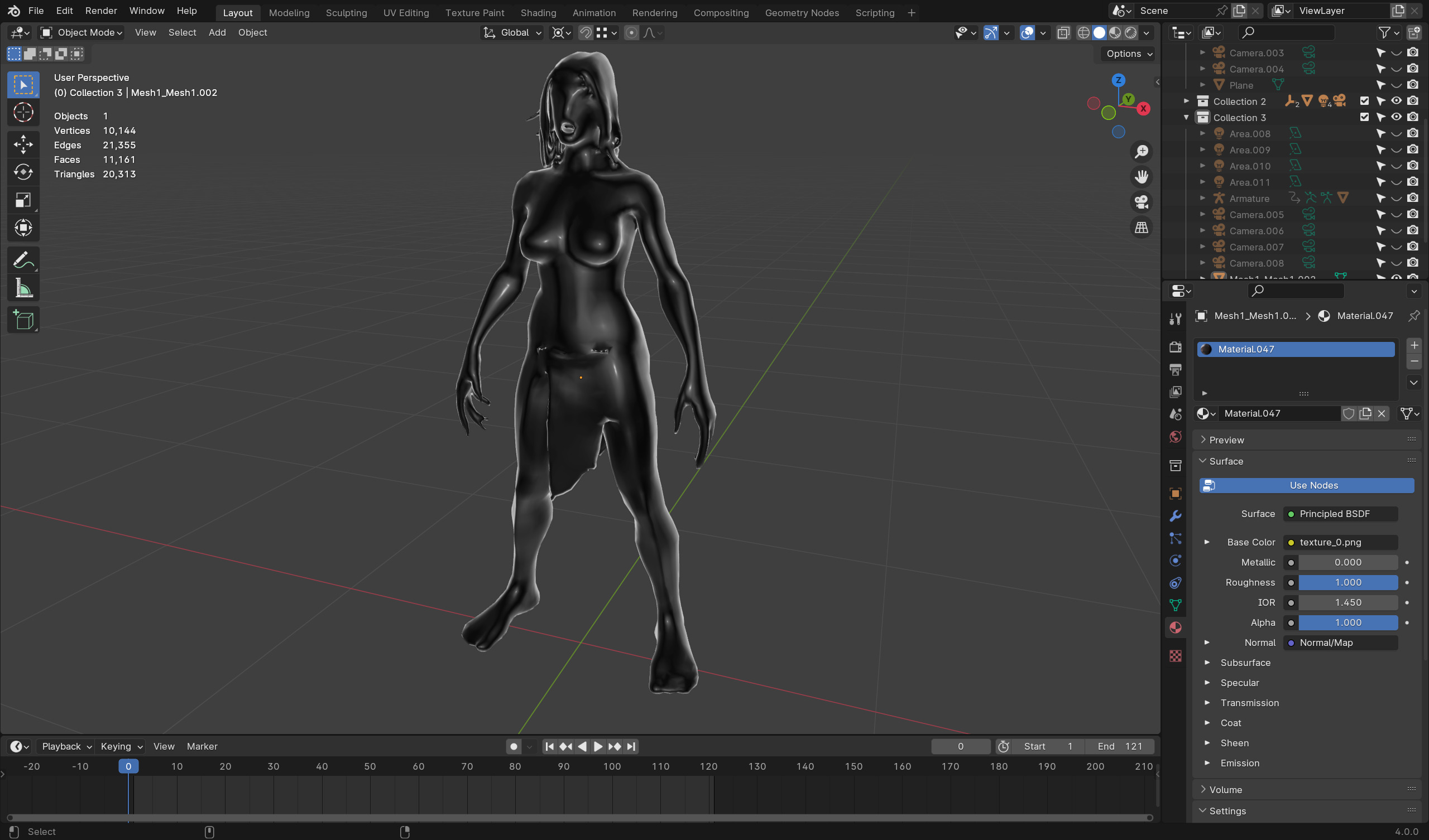 Female Zombie - Game-Ready Fully Rigged Horror Asset Low-poly 3D model_9