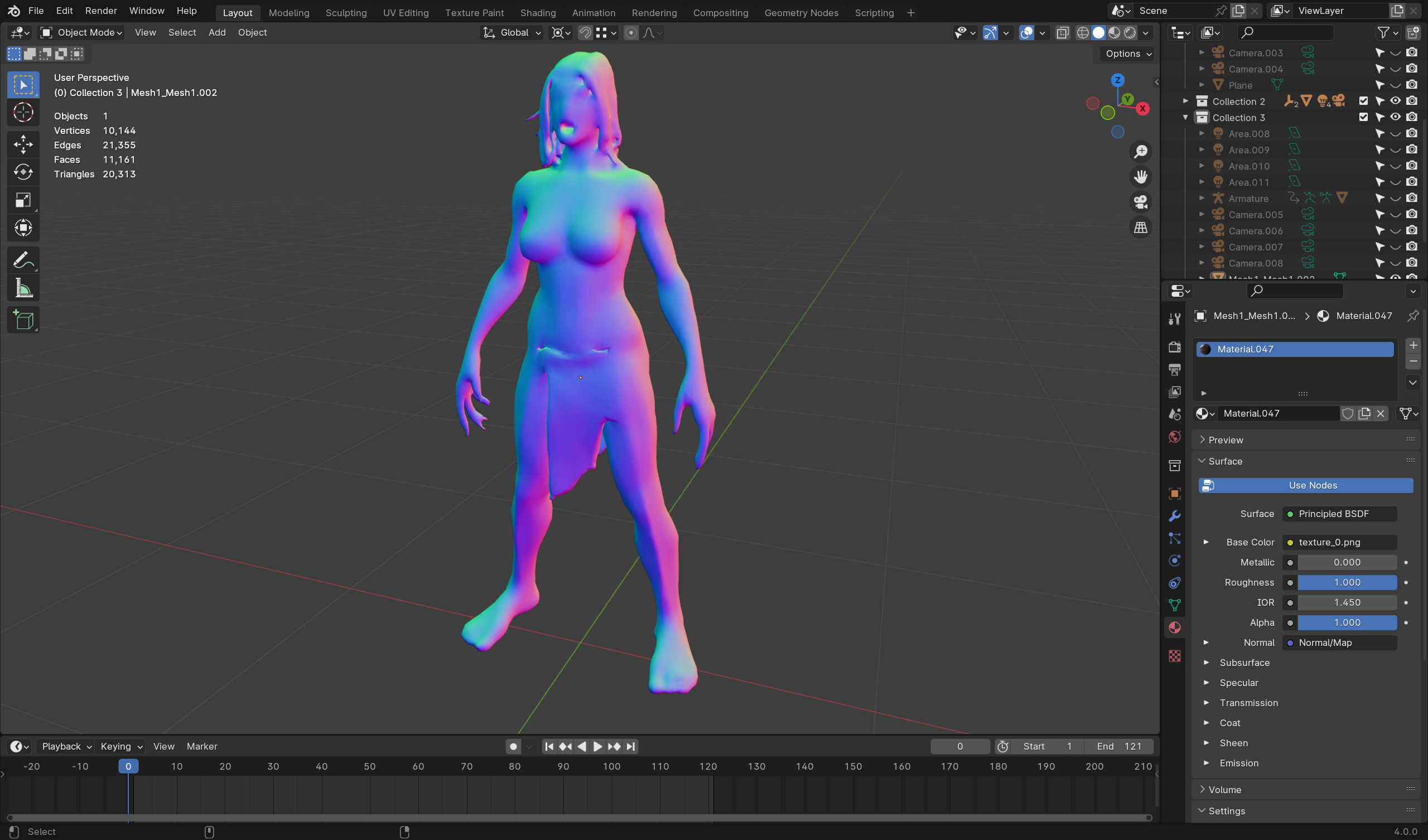 Female Zombie - Game-Ready Fully Rigged Horror Asset Low-poly 3D model_8