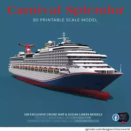 CARNIVAL SPLENDOR cruise ship print ready model 