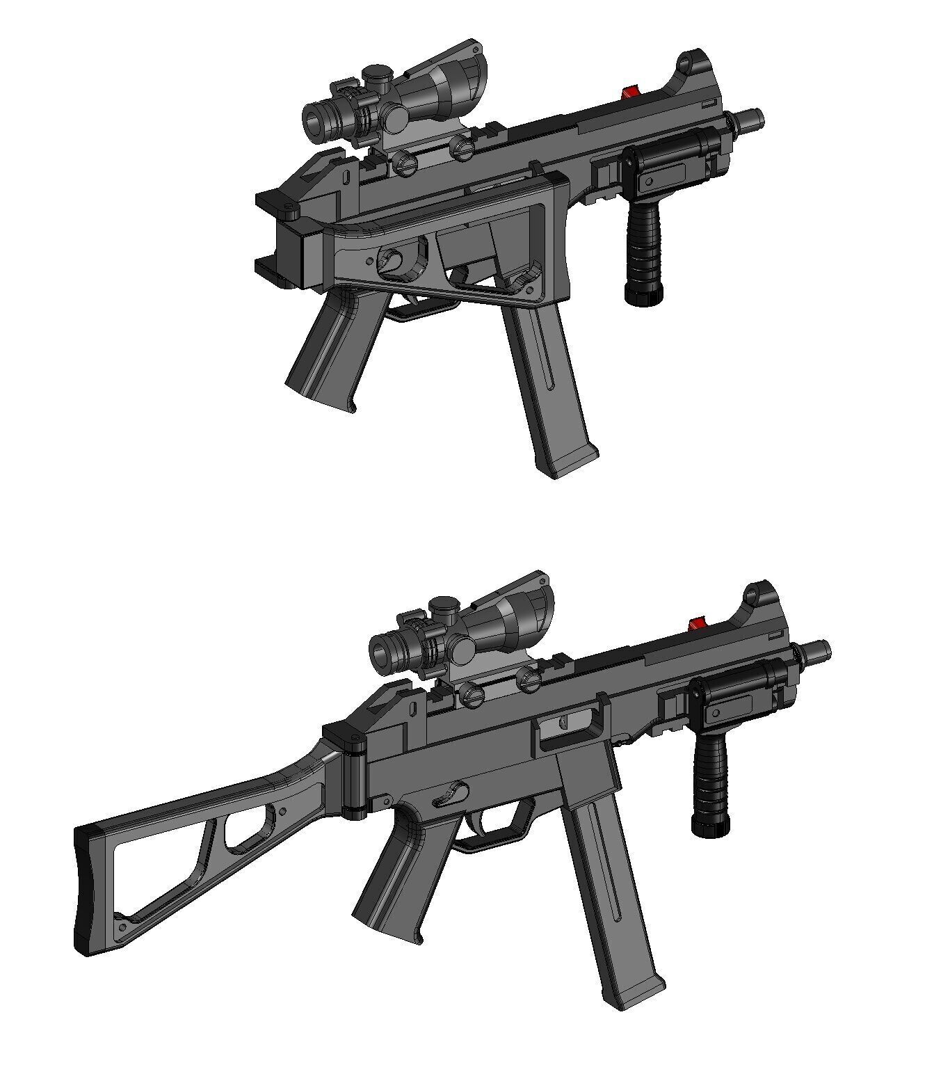 UMP 45 TACTICAL TOY AND TABLETOP 3D print model_1