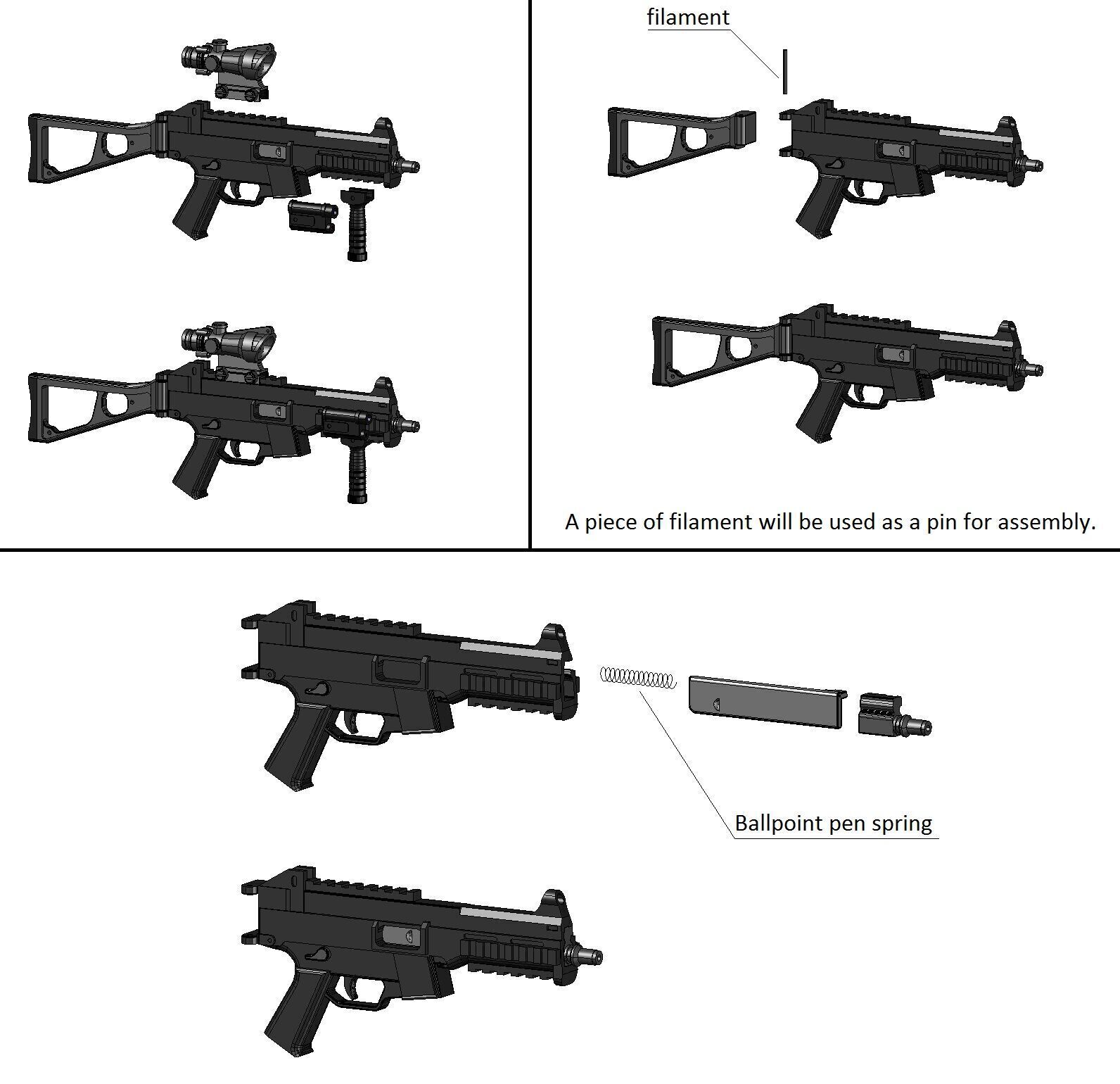 UMP 45 TACTICAL TOY AND TABLETOP 3D print model_2