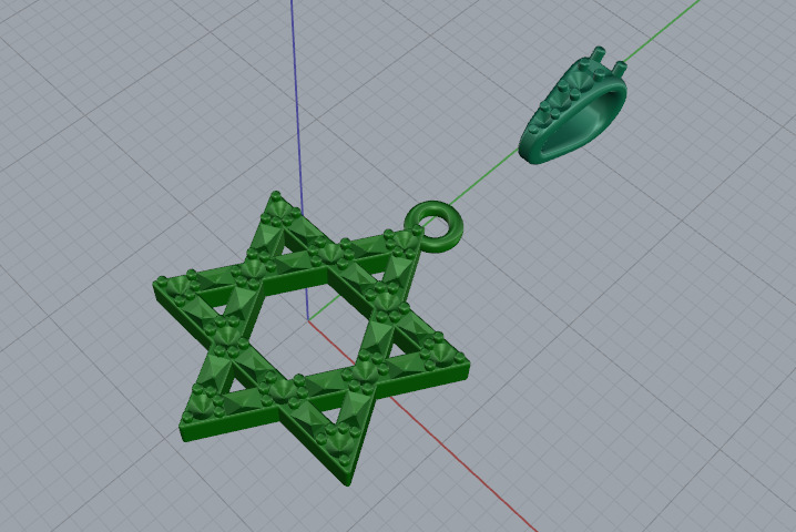 Star of David pendant Model 7072 3D print model_2