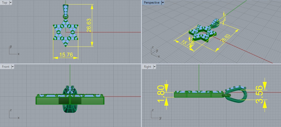 Star of David pendant Model 7072 3D print model_5