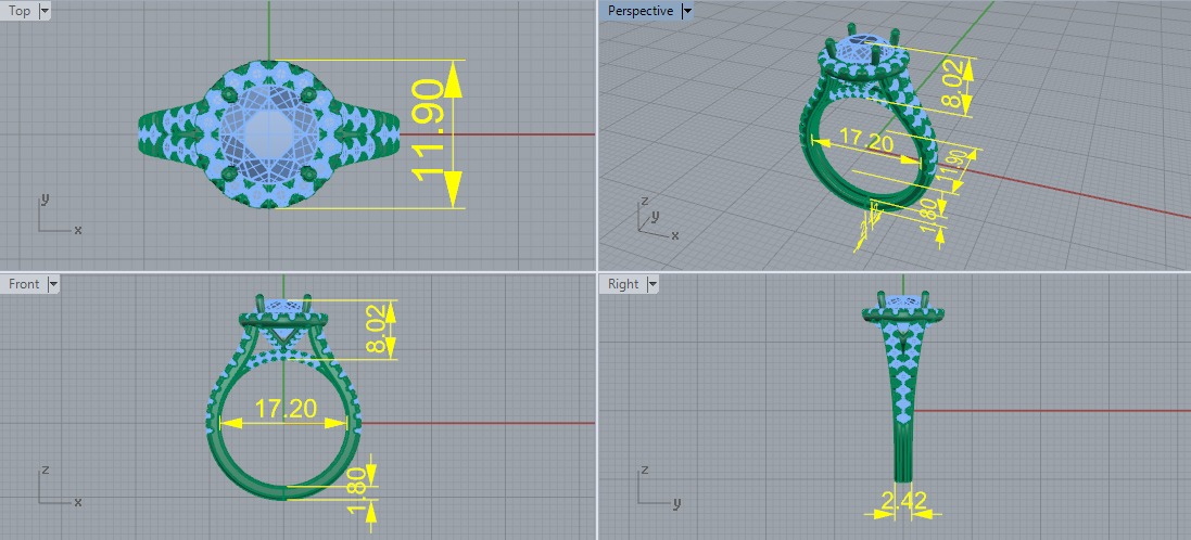 Solitaire ring Model 7067 3D print model_5