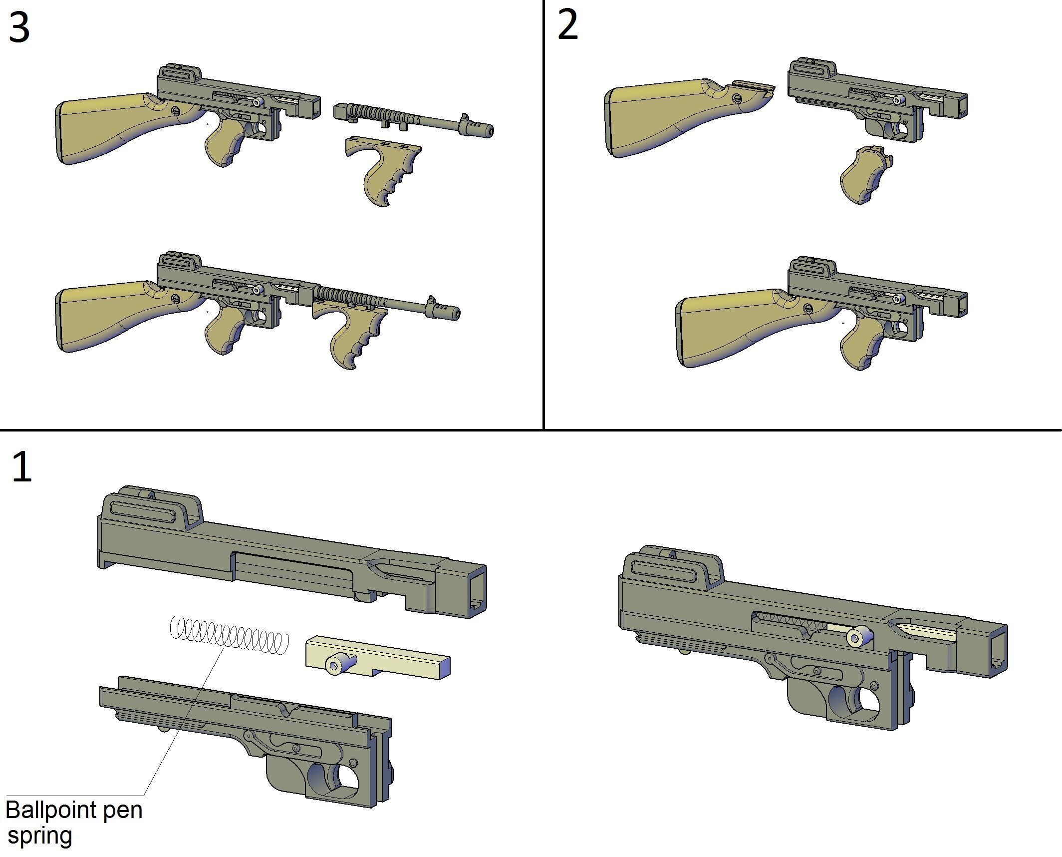 THOMPSON M1 A1 MINIATURE 3D print model_2