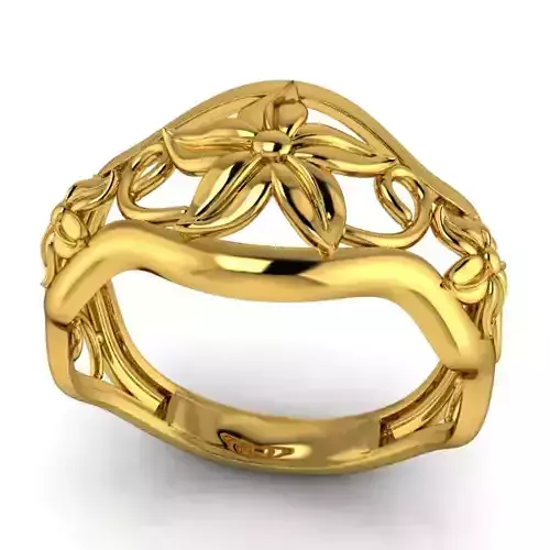 Leaves Floral Engagement Ring 