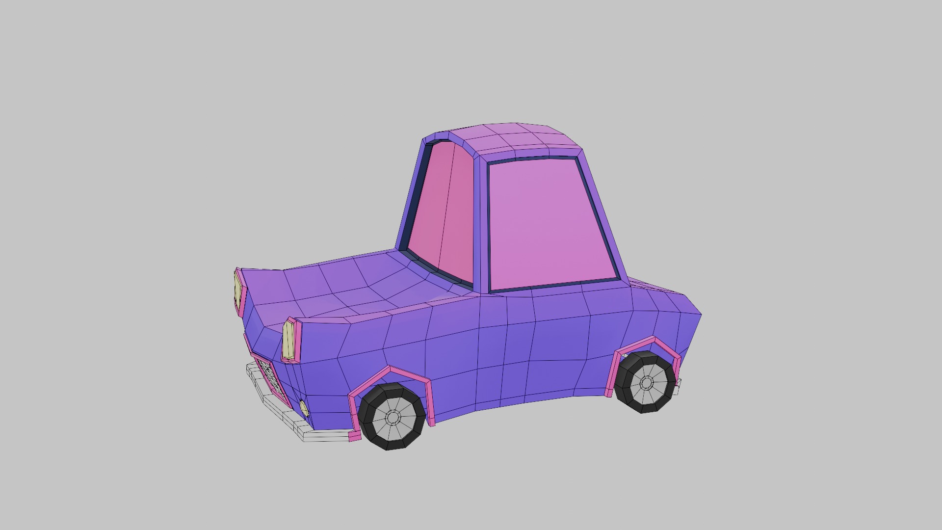 Cartoon Car Low-poly  3D Model Collection_5
