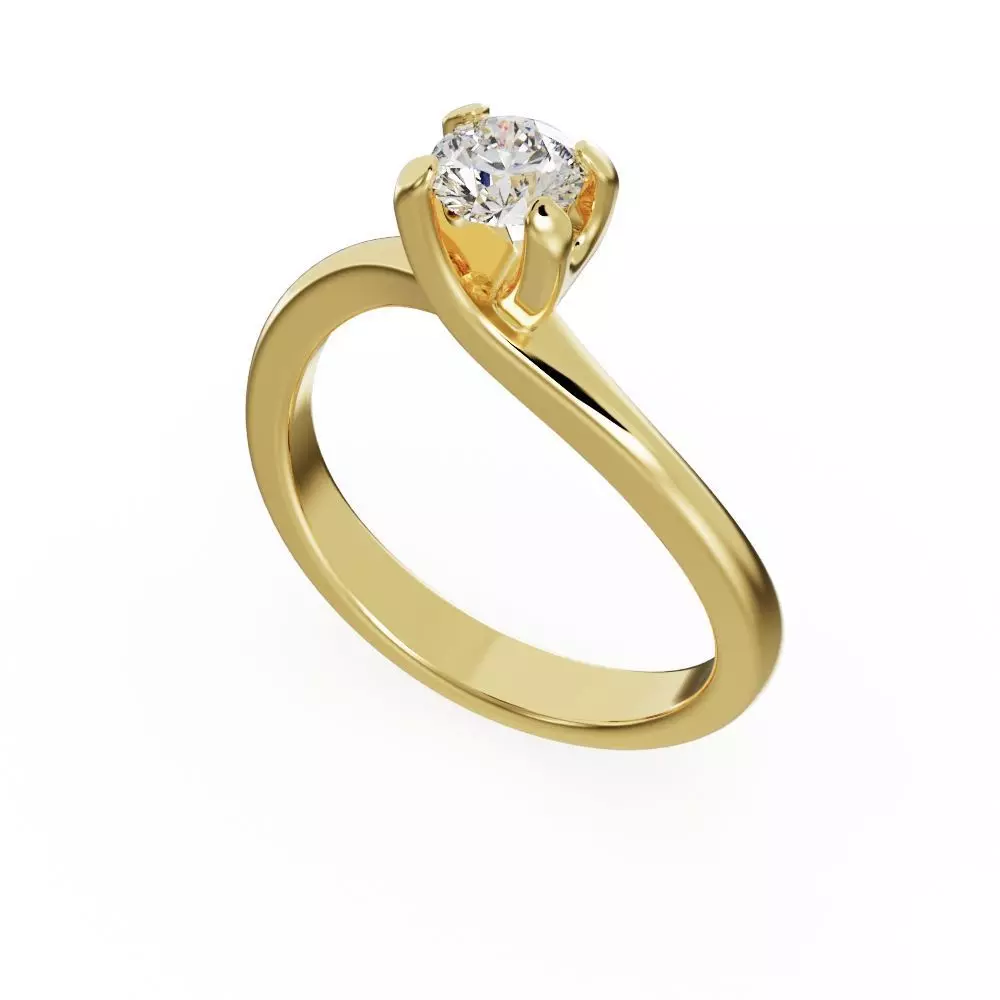 Twisted engagement ring 3D print model_0