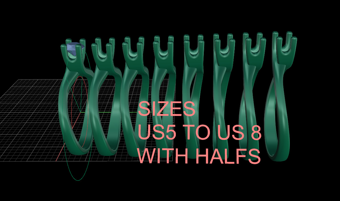 Twisted engagement ring 3D print model_18