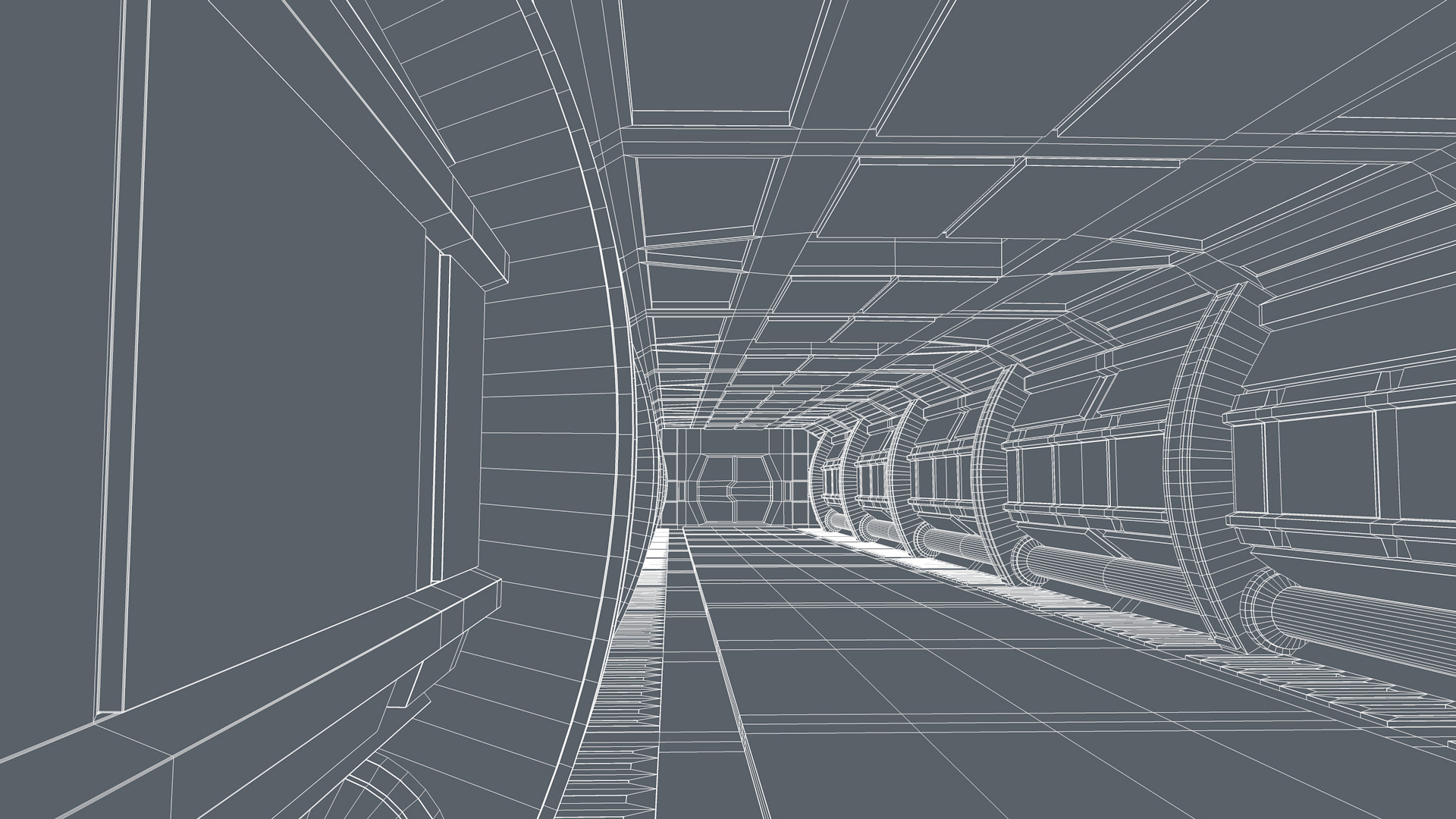 Sci fi Corridor 3D model_10