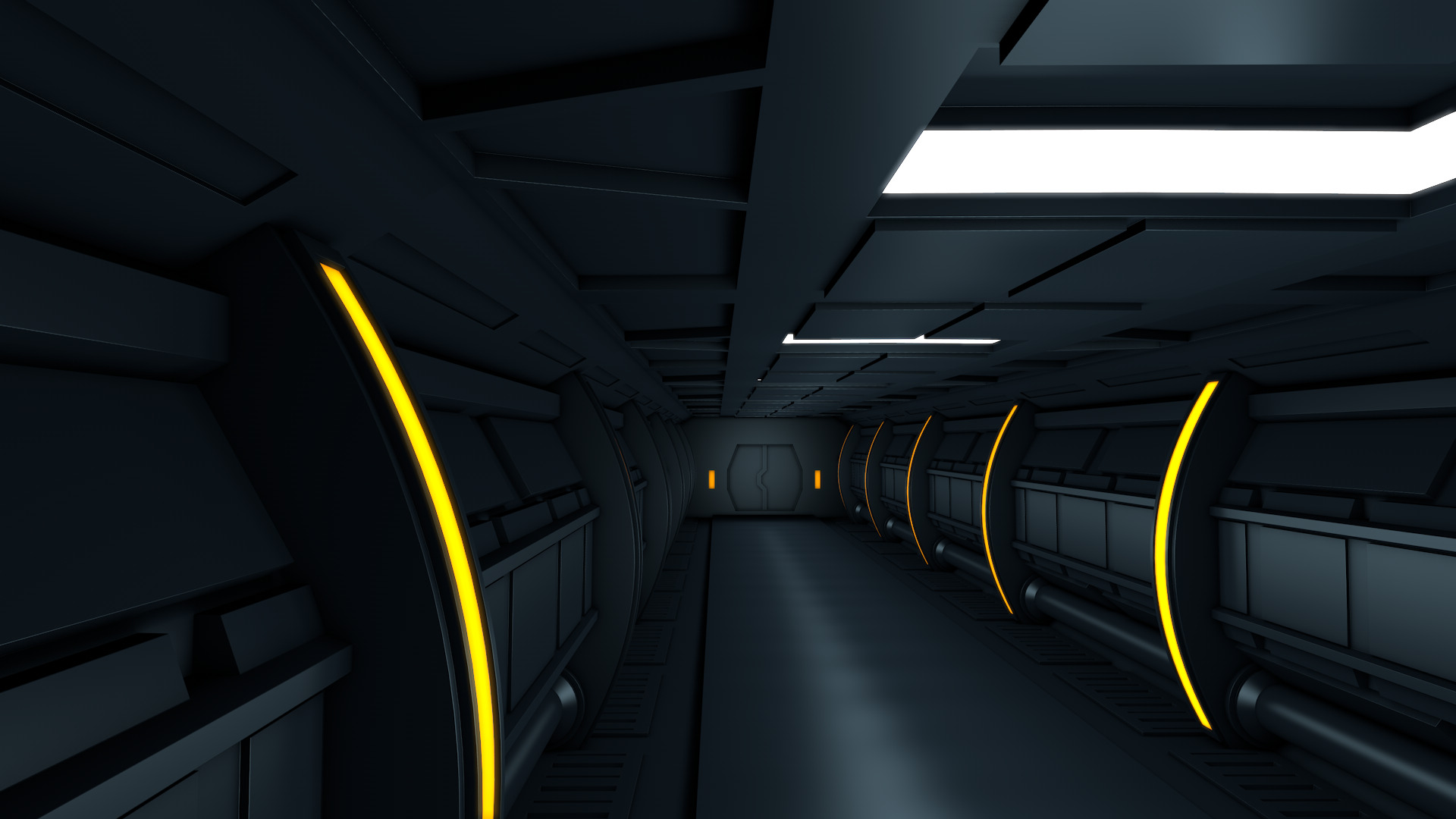 Sci fi Corridor 3D model_1