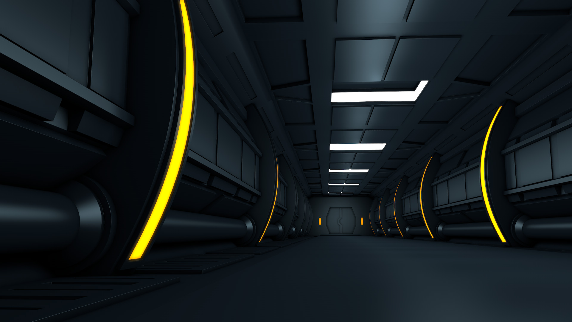 Sci fi Corridor 3D model_6